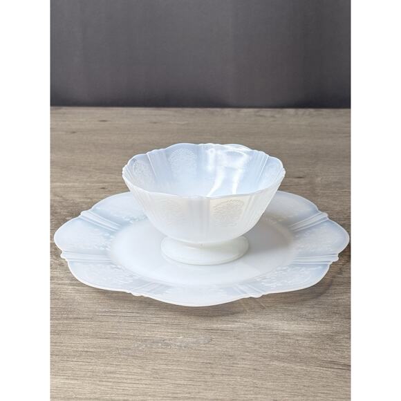 VTG MacBeth-Evans American Sweetheart Monax Cereal Plate & Sherbet Dish White - Picture 2 of 10